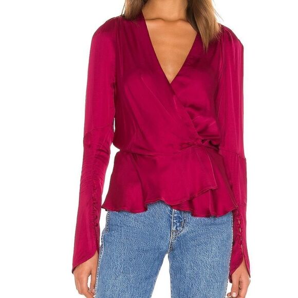 Young Fabulous And Broke Avery Cranberry Blouse - Picture 12 of 12